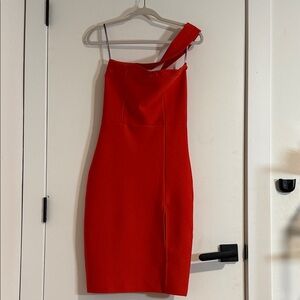 Elegant Red One-Shoulder Dress